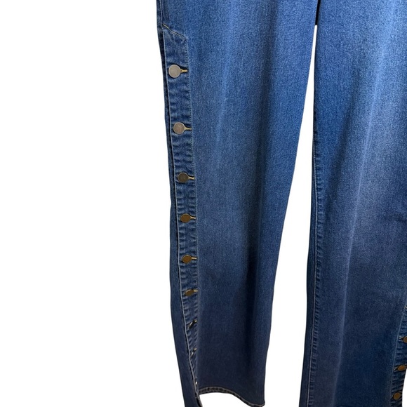 A.Z.I. | High-Waist Wide Leg Jeans with Button Detail down the Leg | Sz 12 - Picture 4 of 10